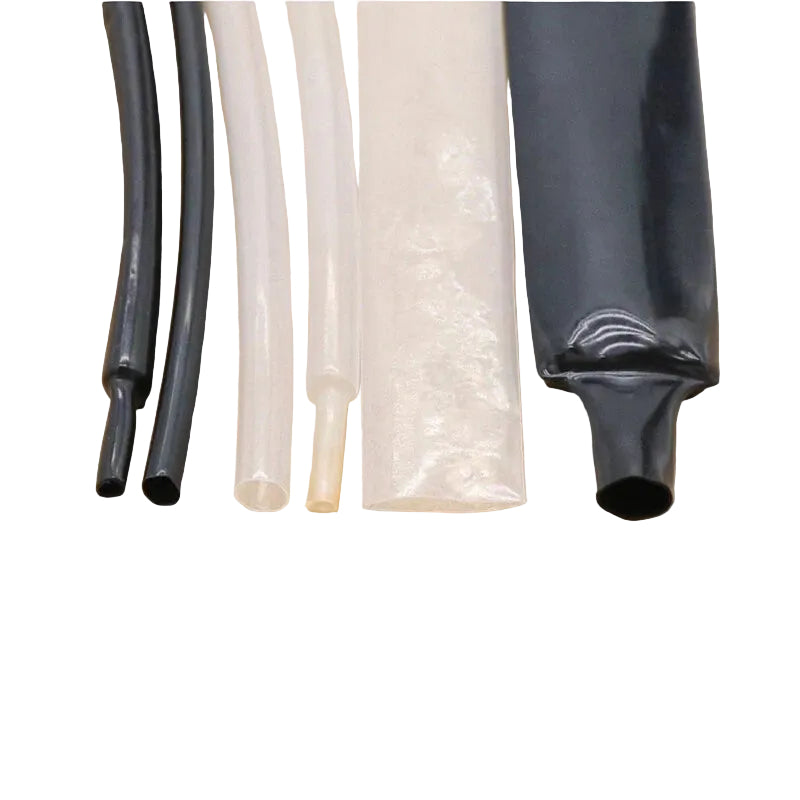 PVDF Heat Shrink Tubing 2:1 Ratio — φ0.8mm to φ25.4mm, 175°C Rated, Black & Transparent