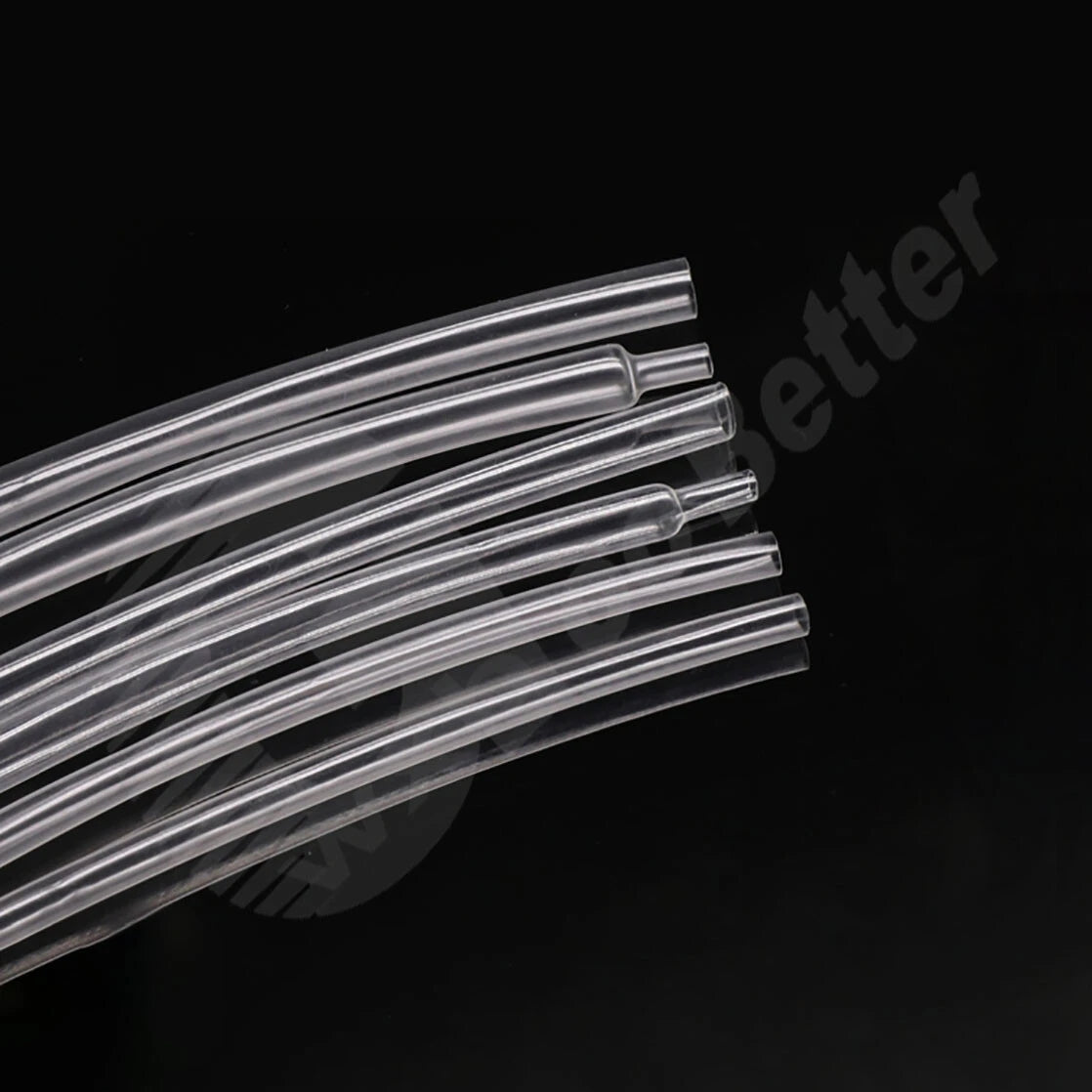 Heat Shrink Tubing 2:1 Polyolefin — φ0.8mm to φ20mm, Black & Clear, 1m–50m