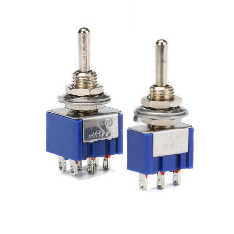 MTS Series Toggle Switch SPDT — 3/6/9/12 Pin, 2/3 Position, ON-ON & Momentary, AC 2A 250V 5A 120V