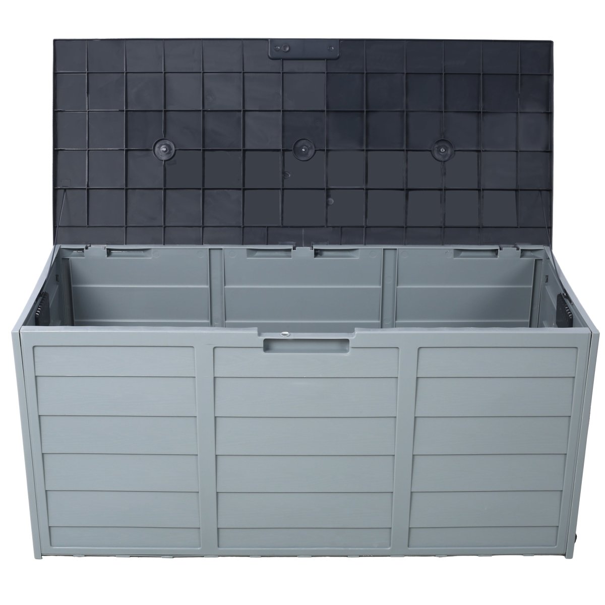 75 Gallon Wheeled Resin Deck Box - All - Weather Outdoor Storage with 250LBS Capacity - HomeDIYer