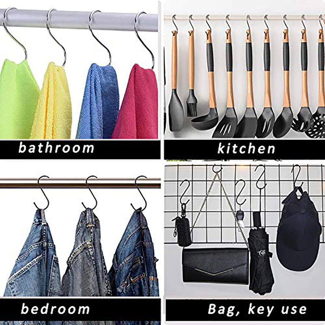 Quality Stainless S Hooks Kitchen Pan Utensil Bathroom Clothes Hanger Hanging