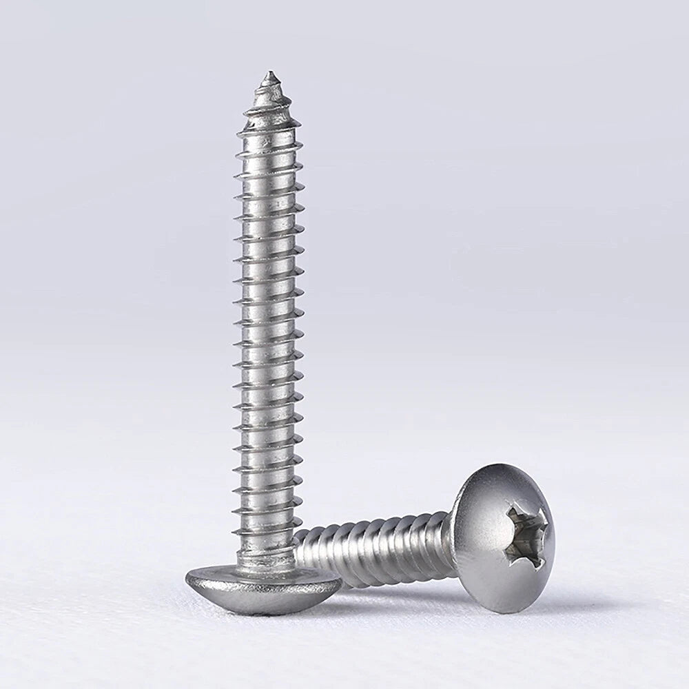 M3 M3.5 Pozi Button Truss Head Self Tapping Screws – 304 Stainless Steel