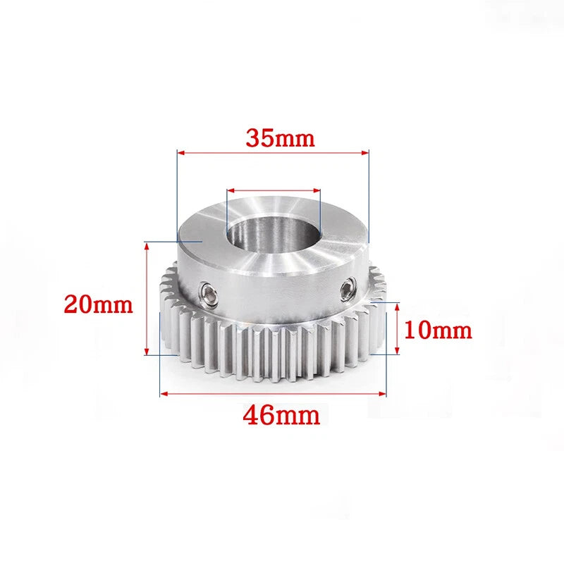 Mod 1 Stainless Steel Spur Gears Pinion Gear Motor Gear, 31-50 Teeth Bore 8-20mm