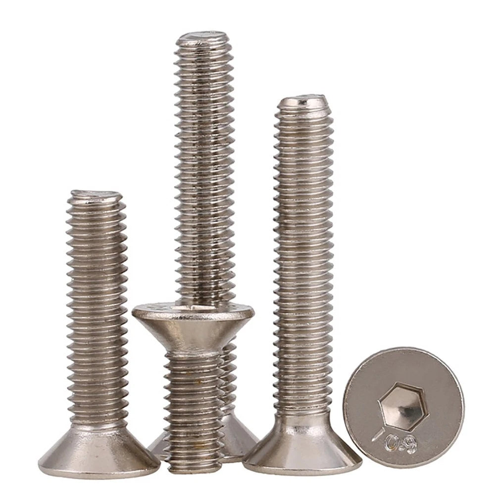 Grade 10.9 Alloy Steel Countersunk Socket Head Screws — M1.6 to M4, 10–500 Pcs