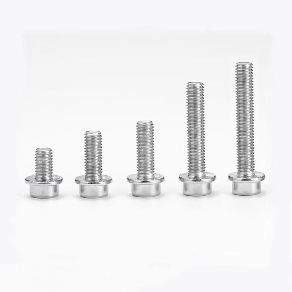 M5–M12 Flange Cap Head Hex Socket Screws – 304 Stainless Steel, Fully Threaded (8–60mm)