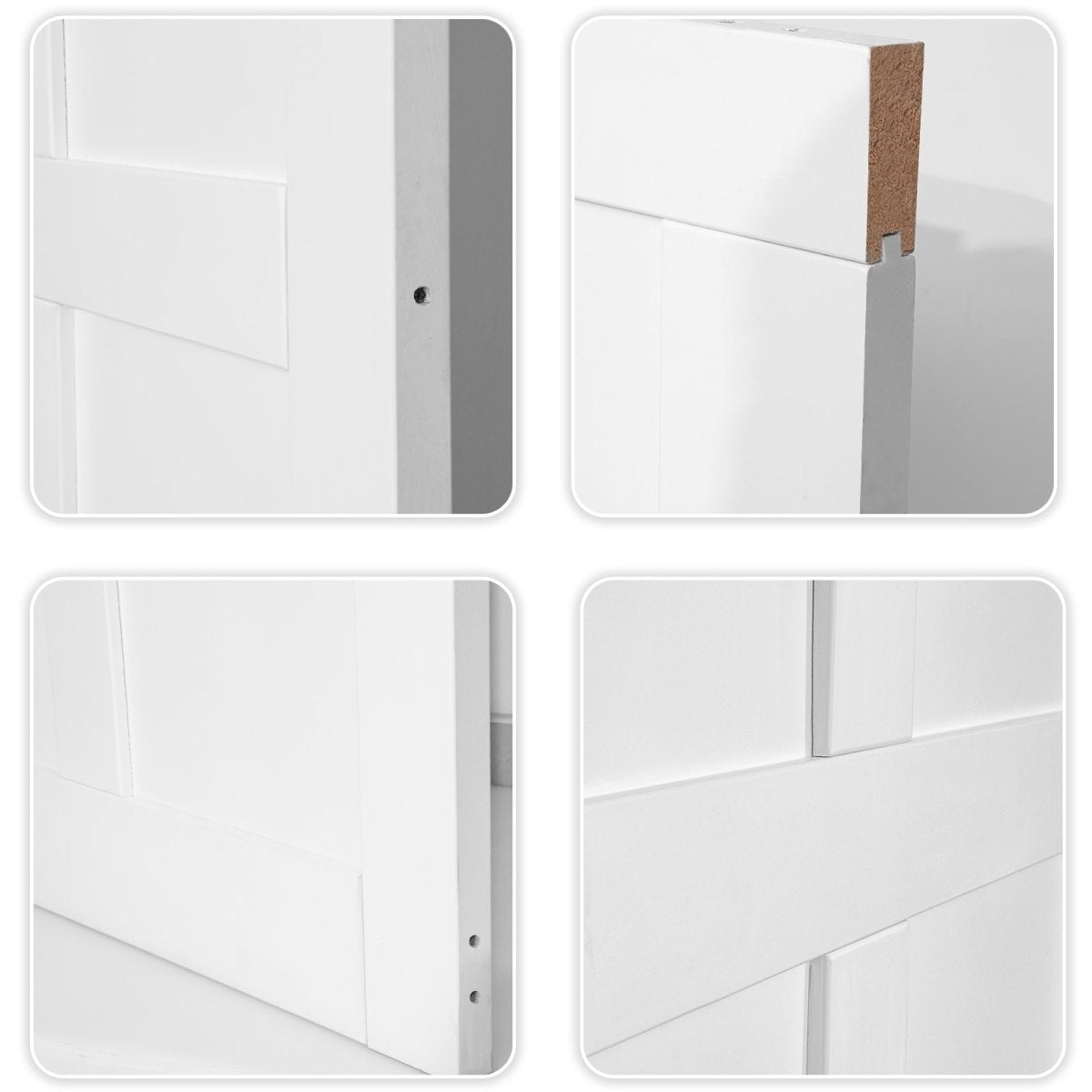 28" x 84" Six Panel Real Primed Door Slab, DIY Panel Door, Modern Interior Barn Door, Water - proof, Anti - deformation, Pre - Drilled Ready to Assemble, Suitable for Pre - hung Door and Barn Door - HomeDIYer