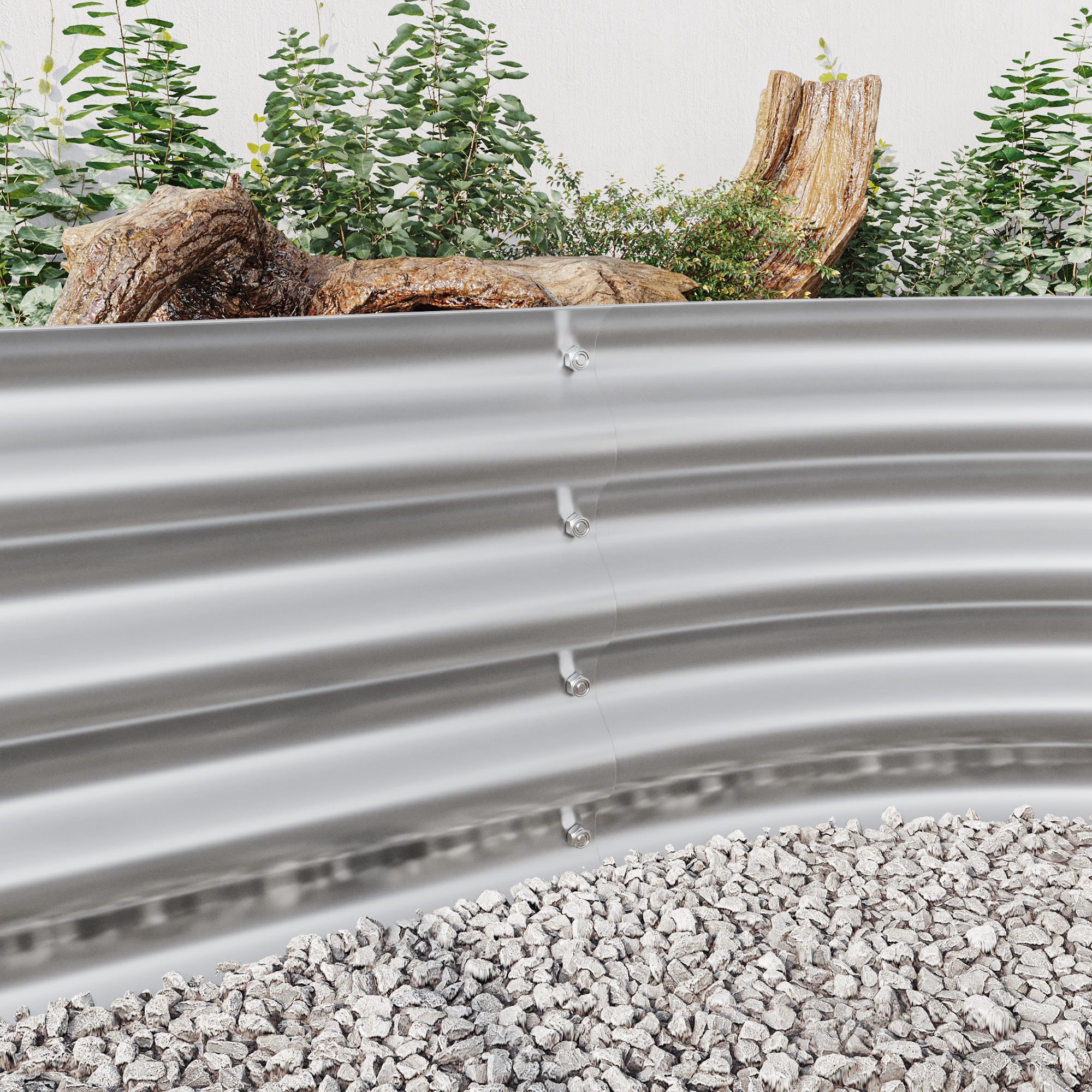 Oval Large Metal Raised Garden Bed – 89" x 45" Silver Steel Planter for Vegetables, Herbs & Flowers