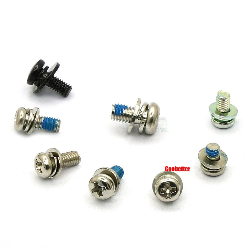 M2 M2.6 M3 M4 Phillips Pan Head Machine Screws with Washer Set – Carbon Steel, Multiple Finishes
