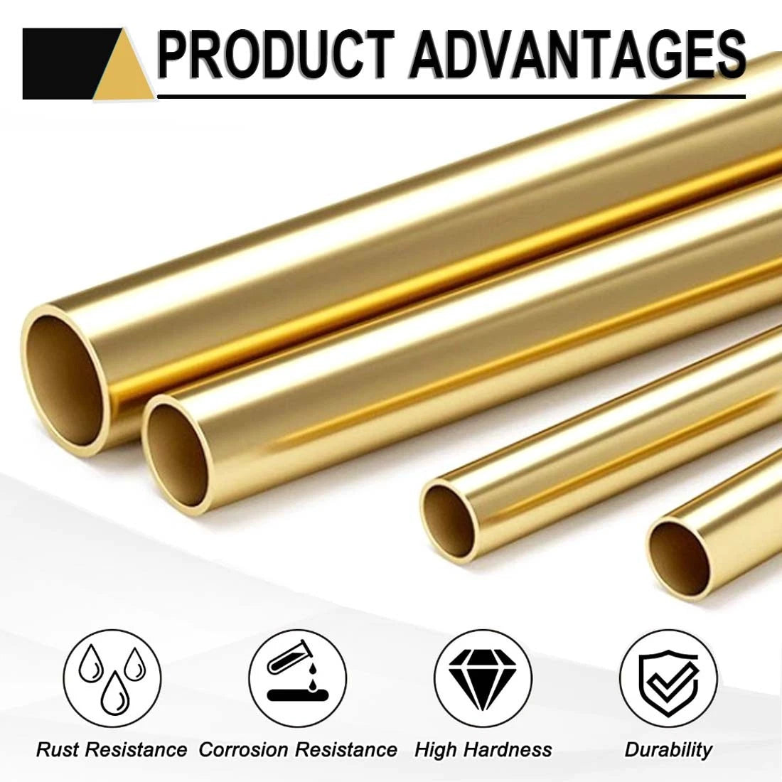 H59 Brass Round Tube 13–40mm OD × 500mm | Hollow Brass Pipe Tubing