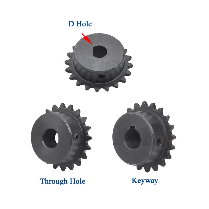 1/4"(6.35mm) Pitch 04C Roller Chain Sprockets 9T-24T Sprocket Wheel Bore 5-20mm
