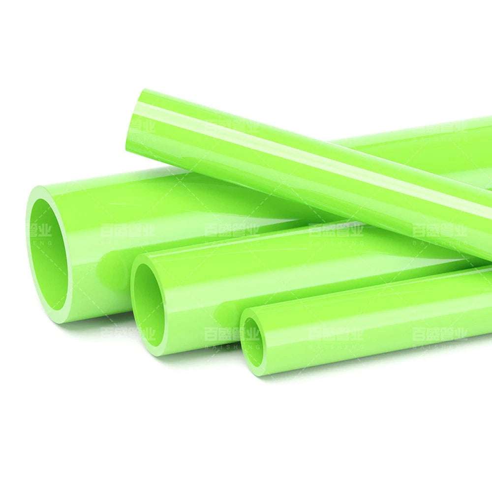 Green PVC Round Tube 20–50mm OD Rigid Pipe 500mm for Aquarium & Pond Plumbing