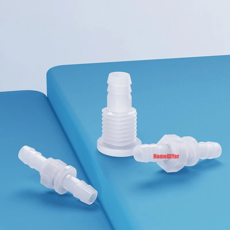 Plastic Barbed Hose Reducer Connector — Straight Thread Joiner for Air & Water Tube