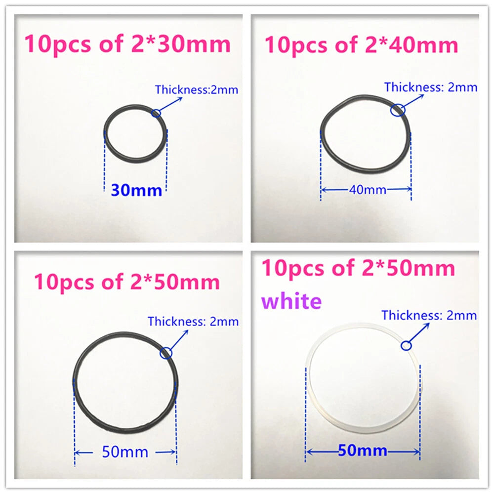 10pcs Silicone Rubber Round Belts for Pulley Drive Systems