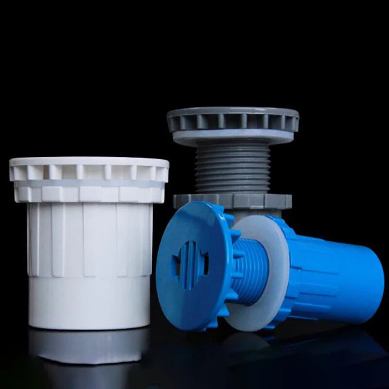 PVC Pipe Fittings Tank Stright Elbow Water Drainage For Aquarium White Blue Grey