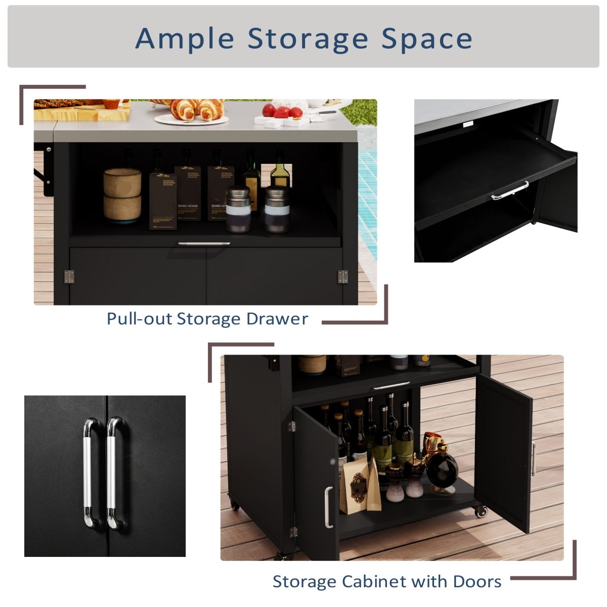 Versatile Outdoor Cabinet with Folding Work Surfaces & Lockable Wheels - HomeDIYer