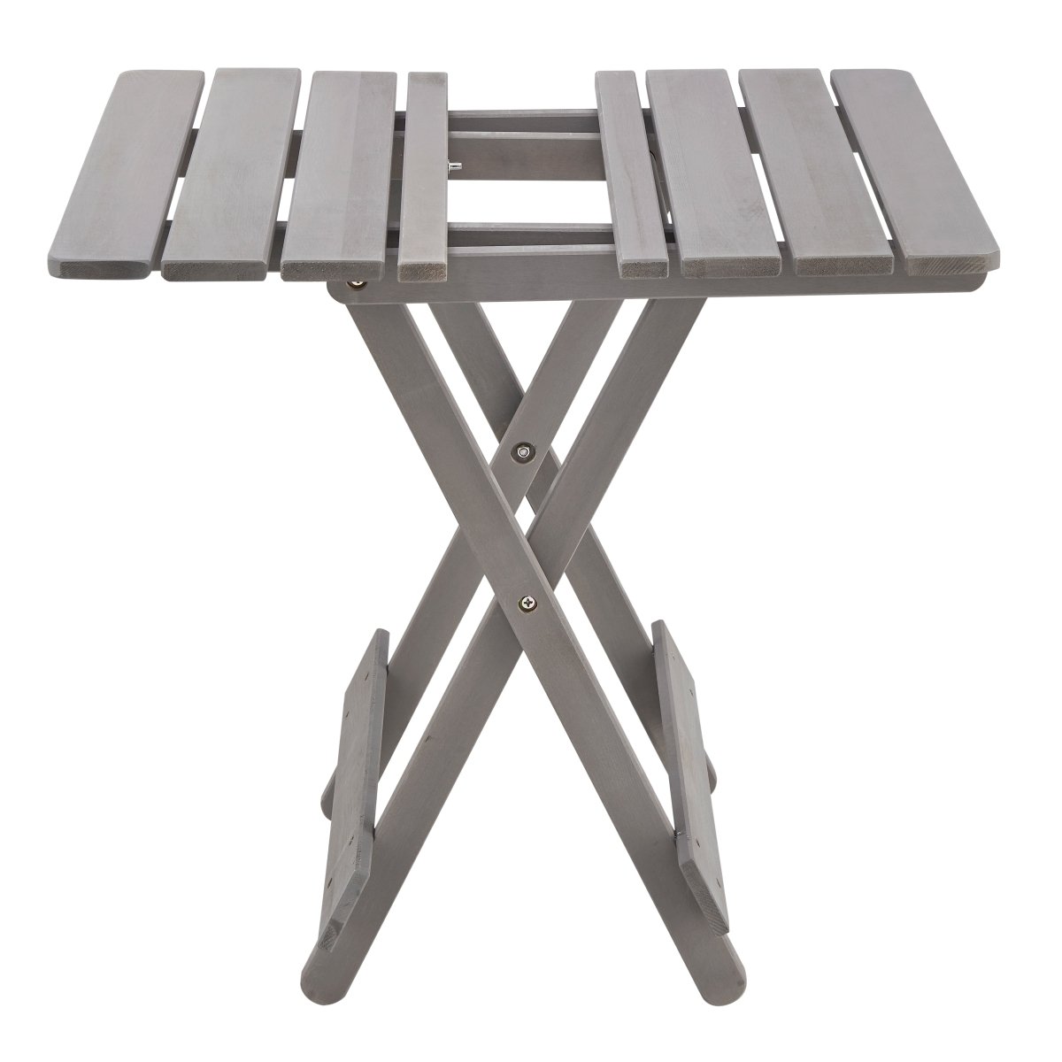Folding Square Table Patio Outdoor solid wood Table for Backyard, Balcony, Portable Design Space - Saving Grey Color - HomeDIYer