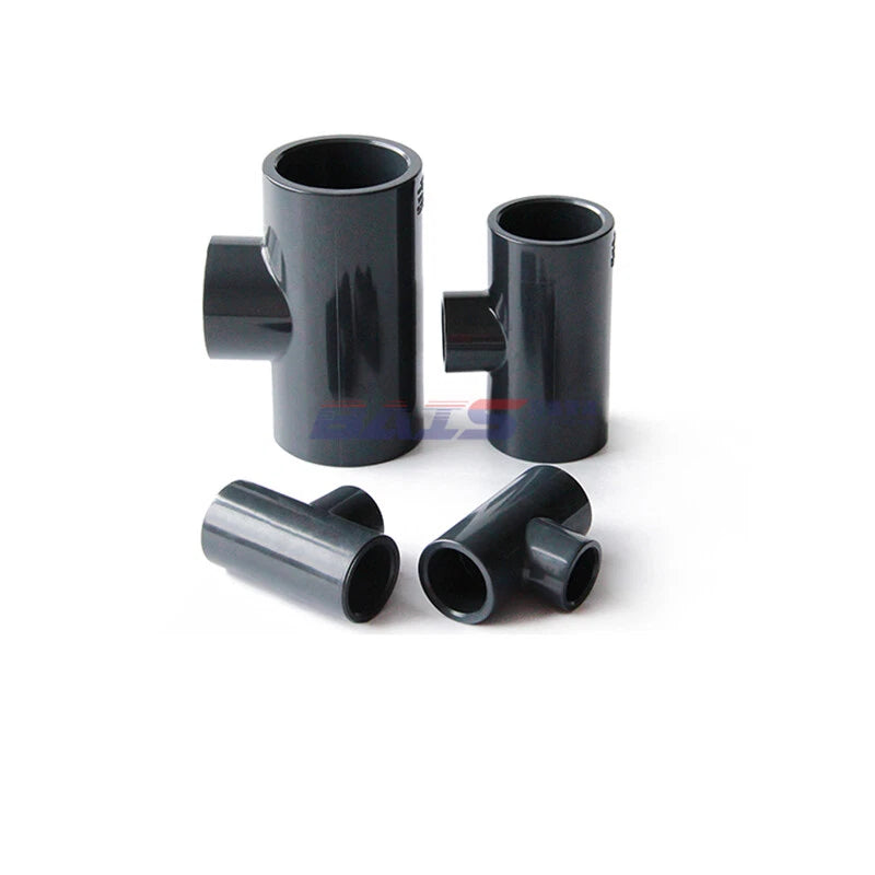 PVC Reducing Tee Pipe & Fittings Solvent Weld Pressure Adapter Connector Black
