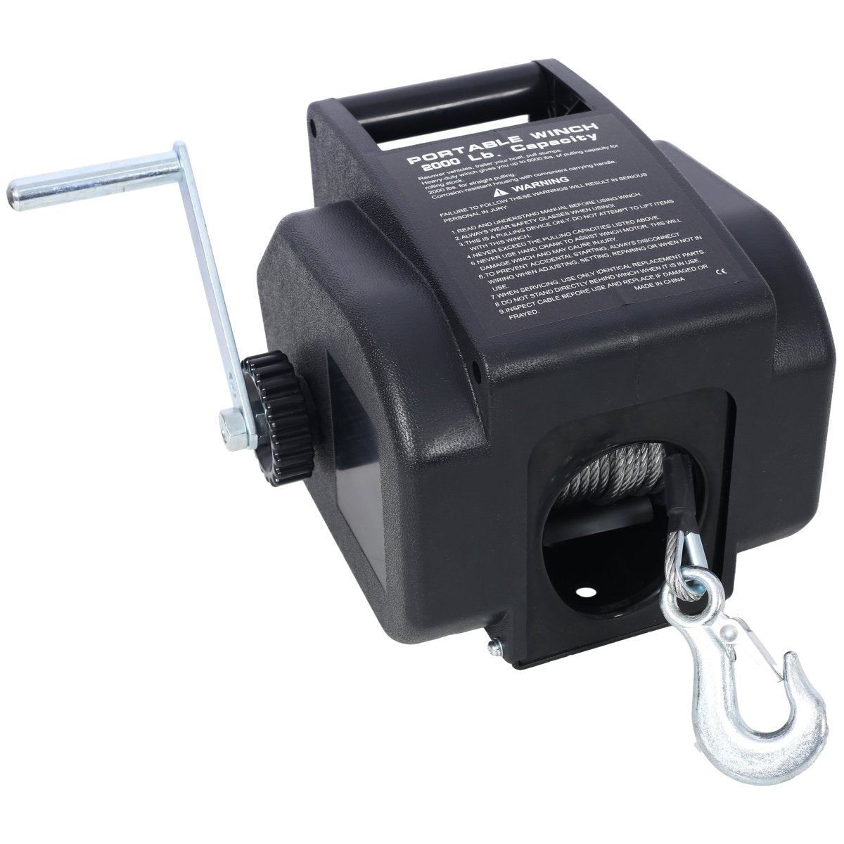 12v Trailer Winch,Reversible Electric Winch, for Boats up to 5000 lbs, Galvanized Wire Rope, Rapid Mount, Handheld Remote,power in and manual out.black plastic casing - HomeDIYer