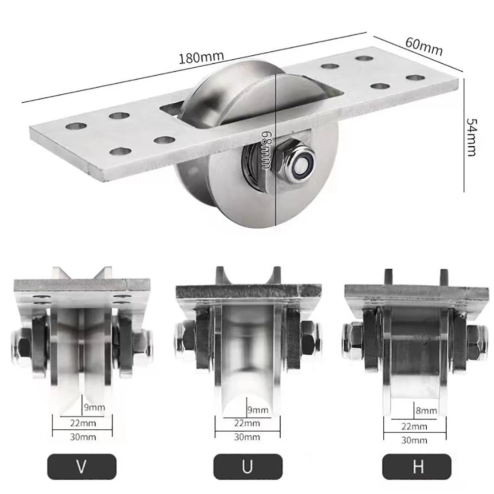Stainless Steel Pulley UVH Groove Sliding Door Roller Runner Wheel Track Pulley