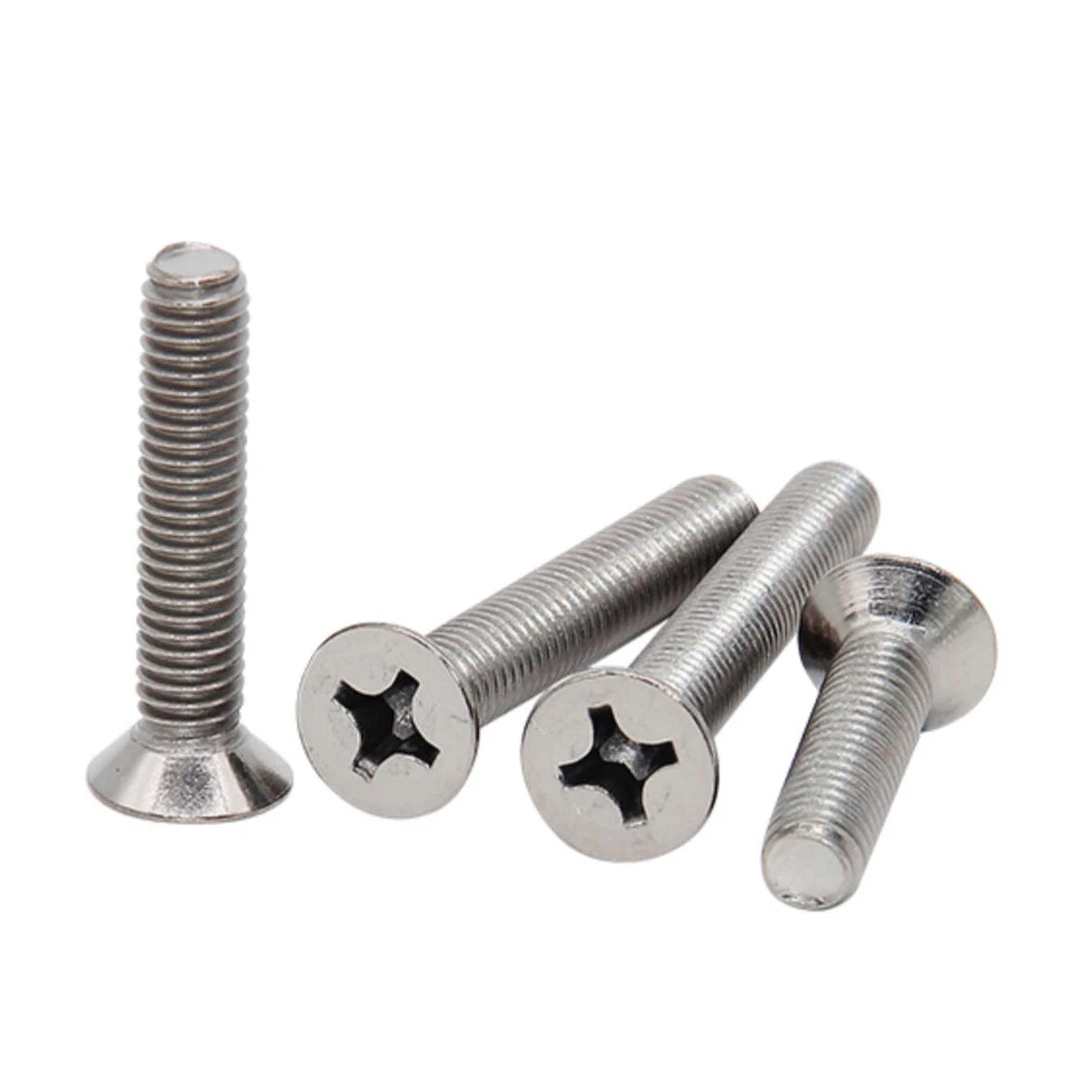 M1.6–M6 TA2 Titanium Pozi Countersunk Machine Screws – Pozidriv Drive, Fully Threaded (4–50mm)