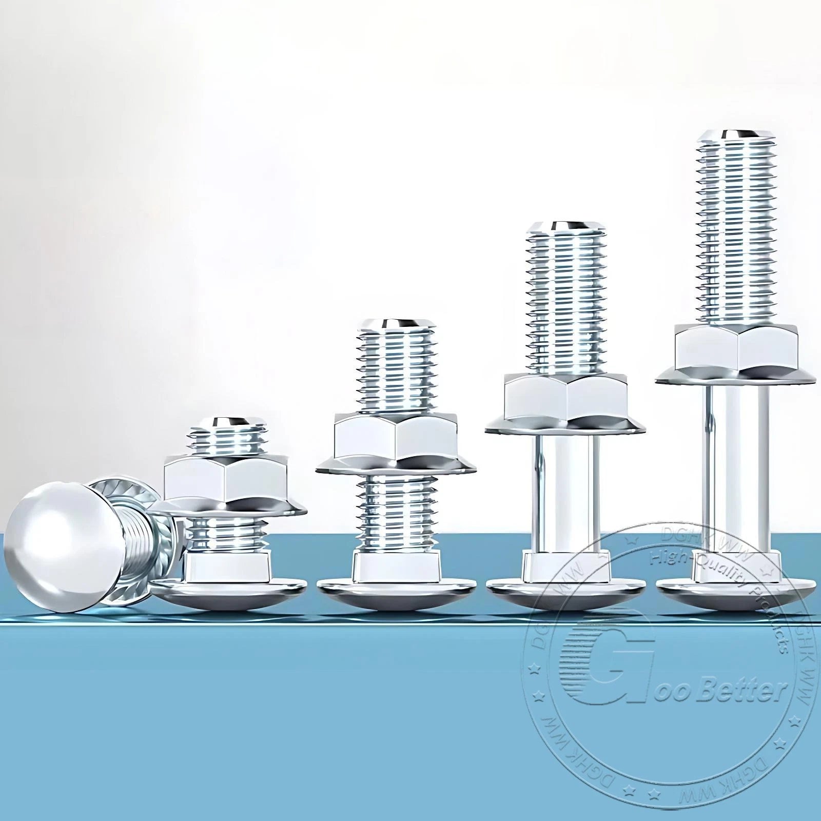 M4–M12 Cup Square Carriage Bolts with Hex Full Nuts | Zinc Plated | Sets of 2–50
