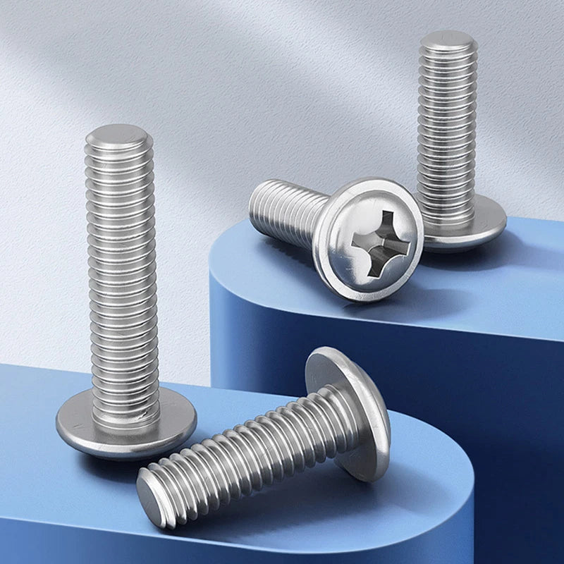 Phillips Flanged Pan Head Machine Screws – 304 / 316 Stainless Steel, Built‑in Washer (3–60mm Lengths)