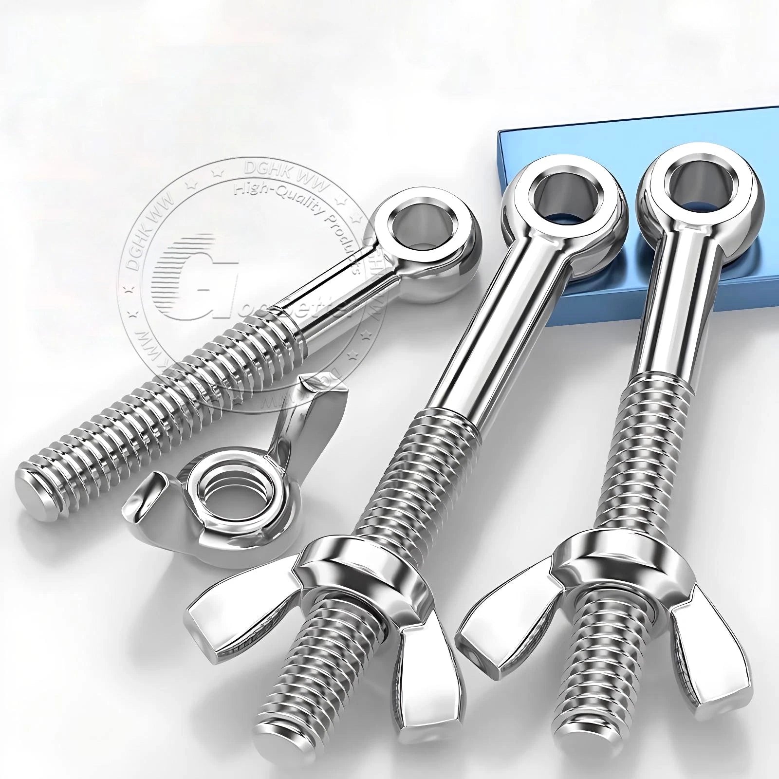 Eye Bolts with Nut — Forged Stainless Steel Threaded Ring Hanging Screws