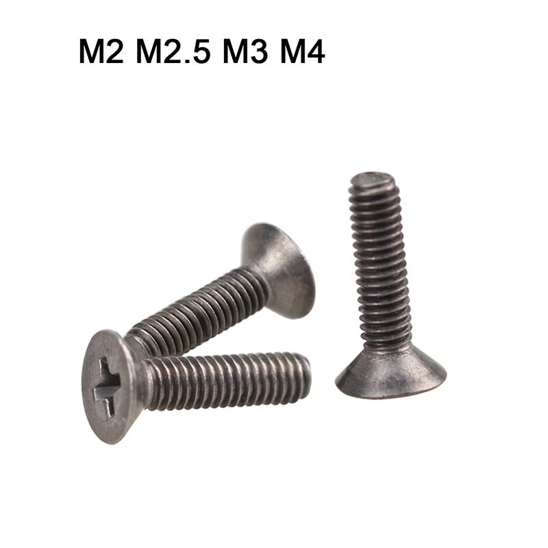 M2 M2.5 M3 M4 Titanium Phillips Countersunk Screws – Flat Head Machine Bolts