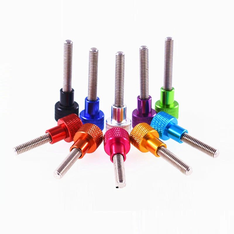 M3 Aluminum Handle Knurled Thumb Screws with Stainless Steel Shank — 10 Colors, 4 Lengths - HomeDIYer
