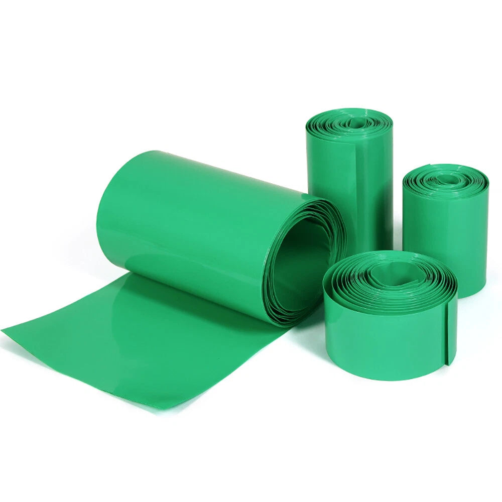 Green PVC Heat Shrink Tubing for RC Battery Packs — 7mm to 333mm Wide