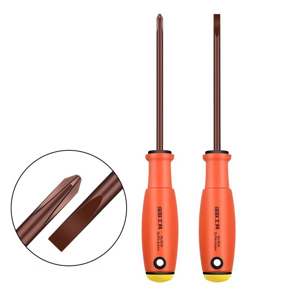 Extra Long Precision Screwdriver Set for PC, Phone & Laptop Repair — Phillips & Slotted, 6mm Shaft