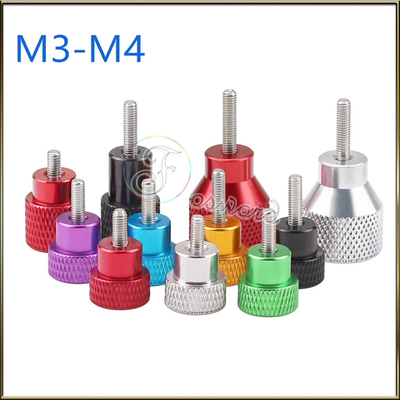M3/4//5/6/8/10 Aluminium Head Knurled Thumb Screws Stainless Hand Grip Knob Bolt