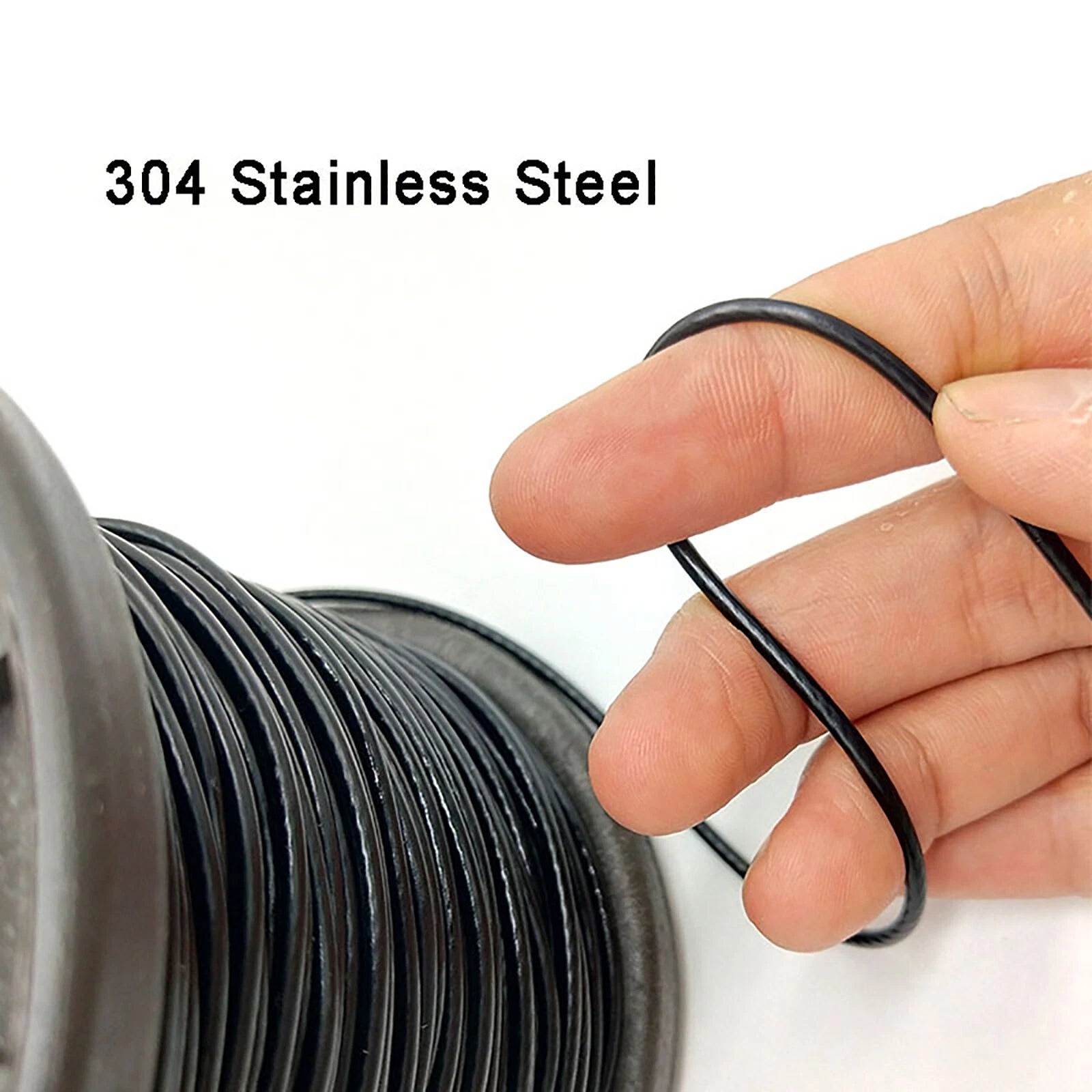 Stainless Steel Wire Rope Lifting Metal Cable Clear Black PVC Coated Φ0.6mm-5mm