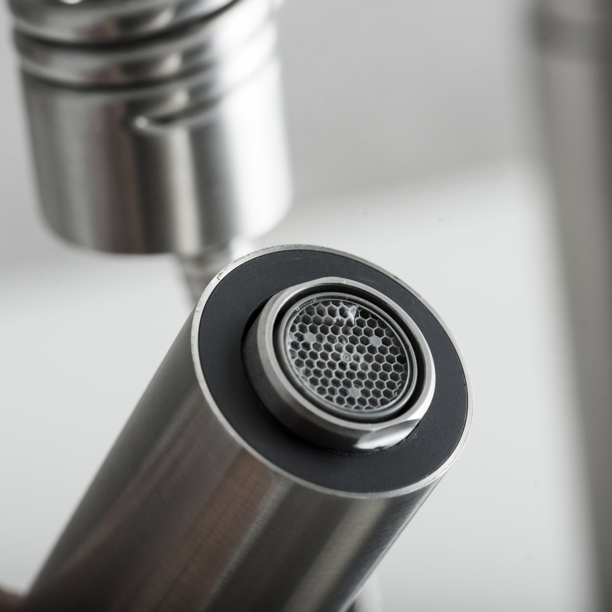 Single Handle Pull Down Kitchen Faucet Brushed Finish - HomeDIYer