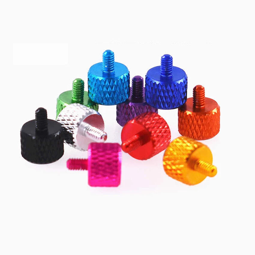 M2.5 Knurled Thumb Screws – Aluminium Colourful Hand Grip Bolts for PC & DIY