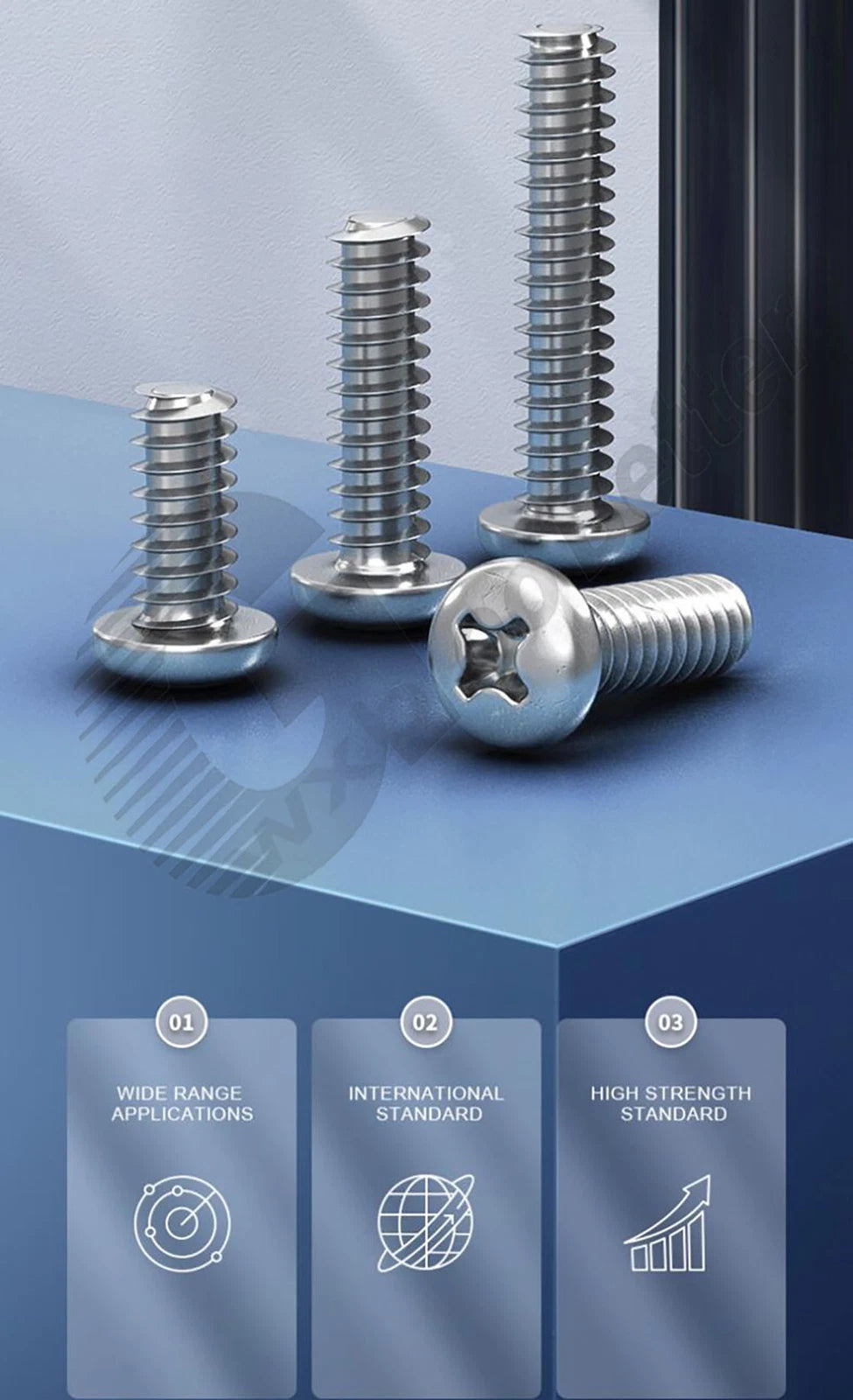 Pan Head Sheet Metal Screws Metric M1~M6 A2 Stainless Steel Sheet Metal Screws