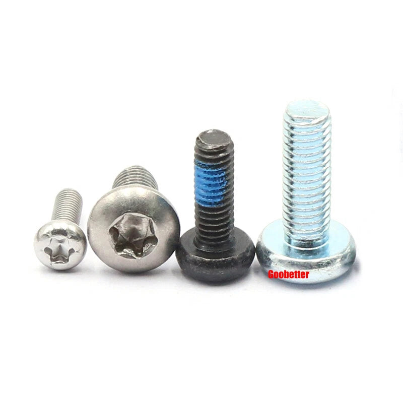 PM1.2–M5 Torx Pan Head Machine Screws – Carbon / 304 Stainless Steel, Micro Plum Round Head Bolts