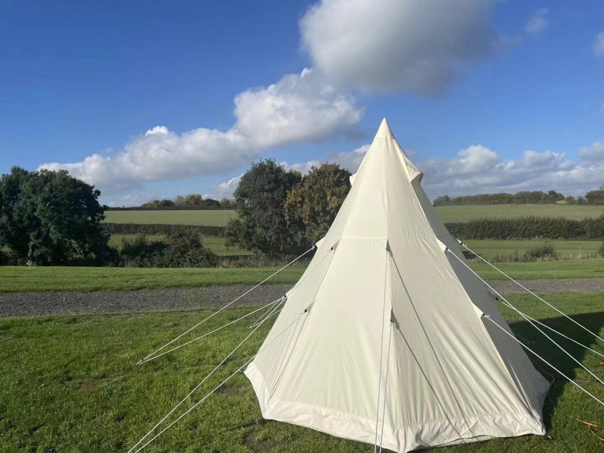 Bell Tent 4 Season 9.85ft Glamping Tent, Hot Tent,Ideal for Family Camping, Hiking,Canvas Tent with Aluminum Pole. Support Camouflage Fabric Customization - HomeDIYer