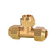 Flare Tee Brass Fitting for AC Copper Tube — 8mm & 10mm