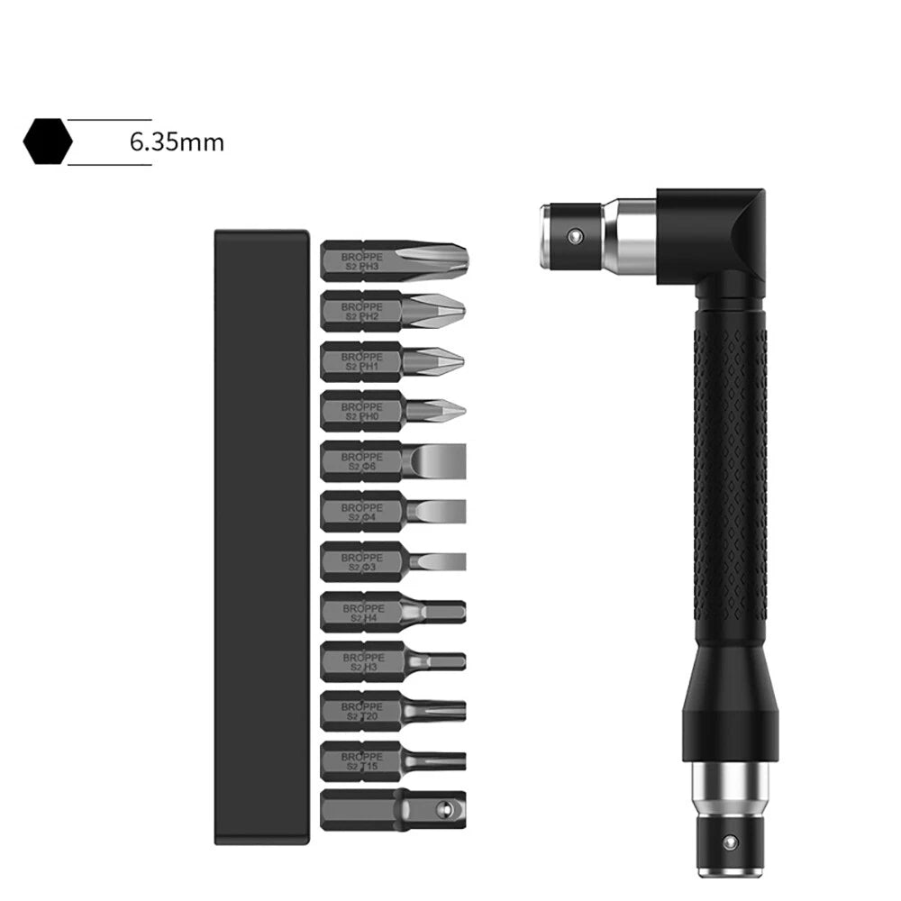 1/4" Screwdriver Bits Kit Angle L-Shape Socket Wrench-Ratchet Screwdriver Set
