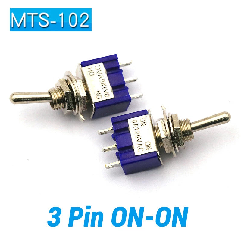 Mini Toggle Switch ON-ON ON-OFF-ON ON-NC Solder Lug 3 6 9 12 Pin | Self-Locking & Momentary