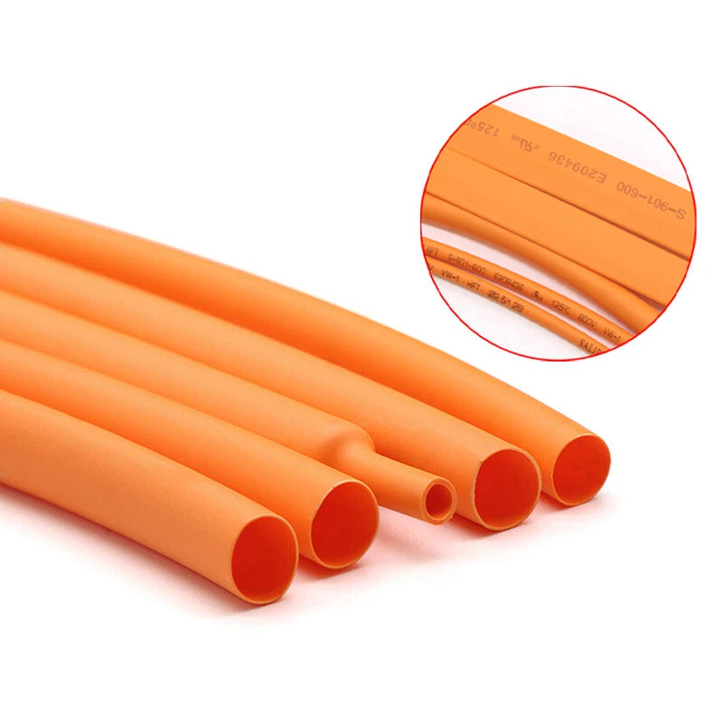 Orange Heat Shrink Tubing 2:1 — Wire Wrap Sleeving Ø 1mm to 40mm