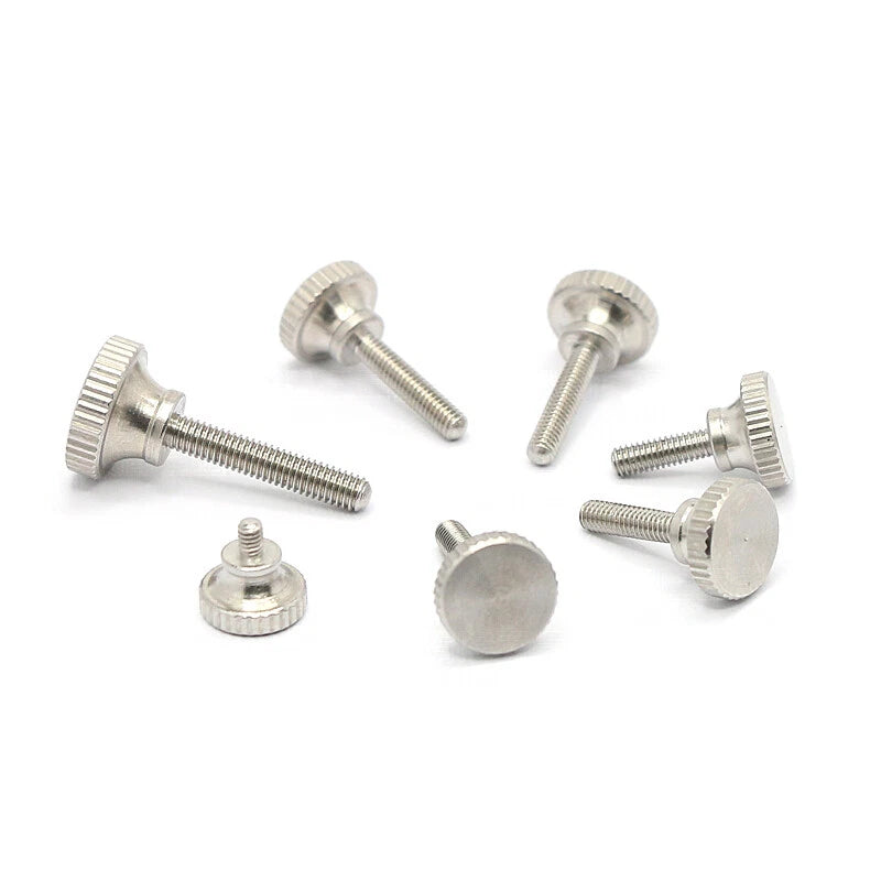 Knurled Thumb Screws Flat Round Head Grip Knob Adjustment Stainless Steel M8 M10