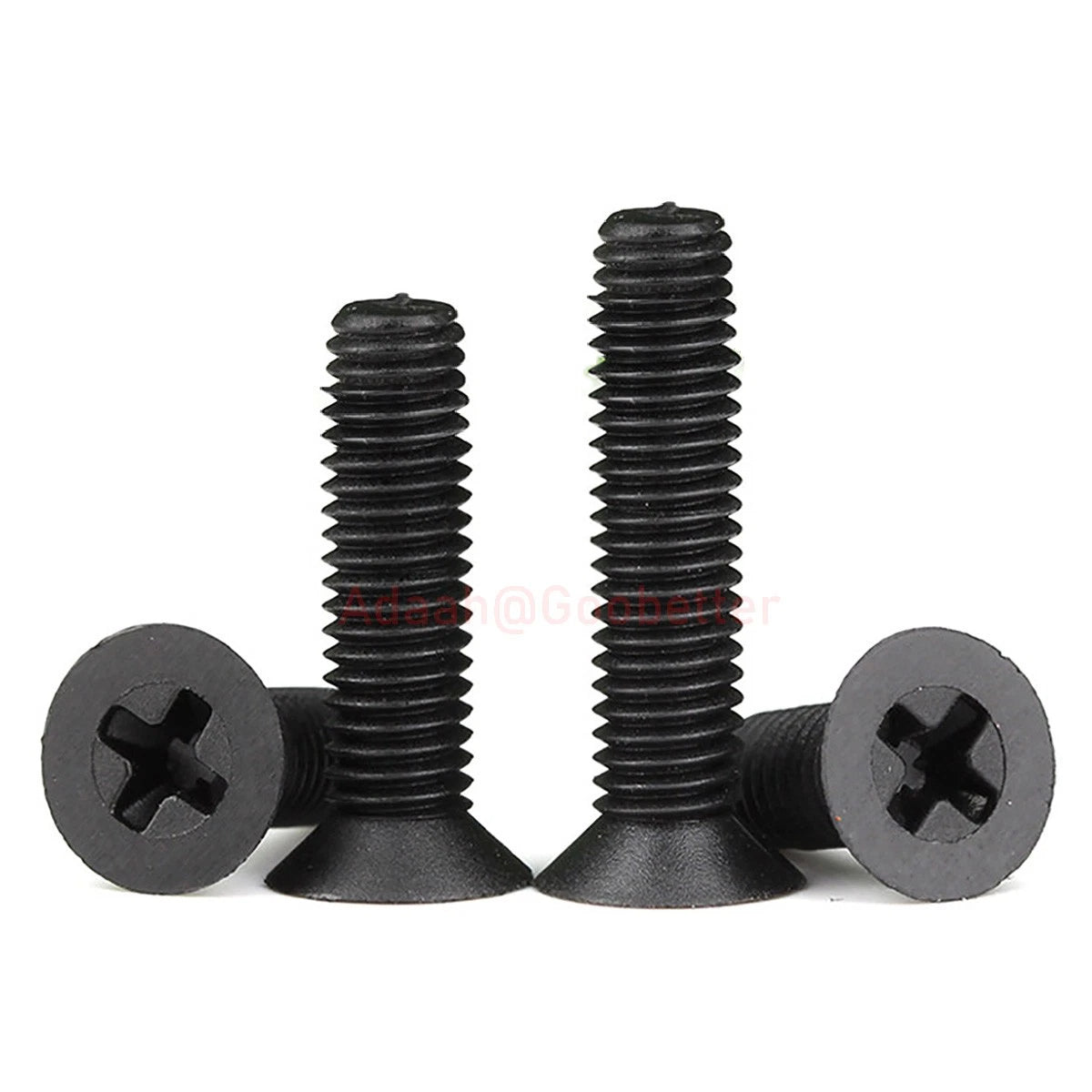 Black Plastic Phillips Flat Head Machine Screws — M2.5 to M8, Multiple Lengths - HomeDIYer