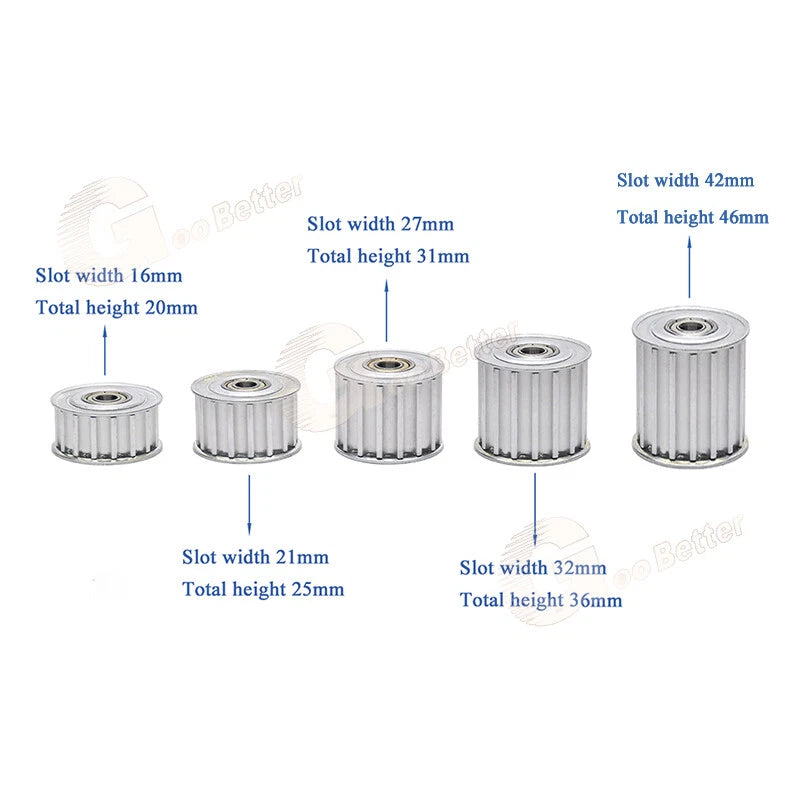 8M Smooth/Toothed Idler Pulley 15T/16T/20T Bore 5mm-15mm Slot 16/21/27/32/42mm