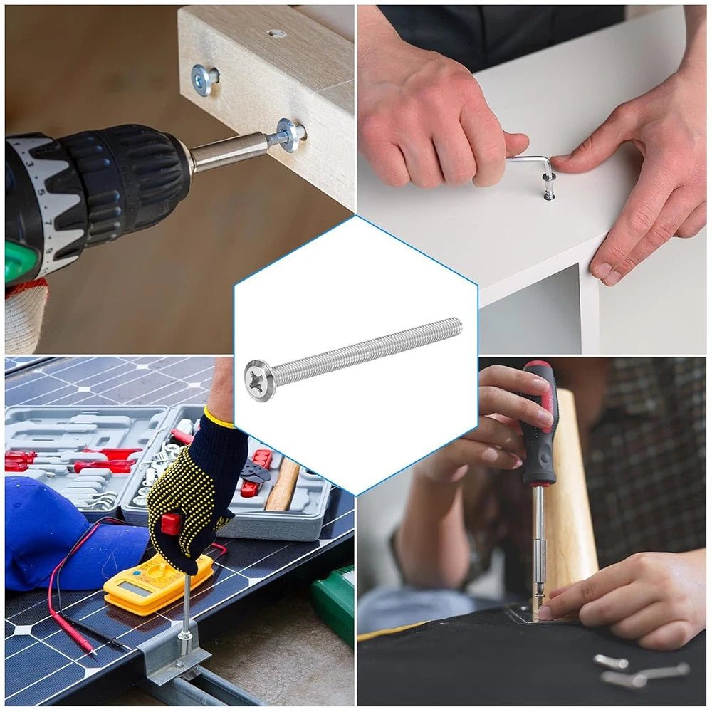 M8 White Phillips Countersunk Screws A2 Stainless Steel | 16mm Head - HomeDIYer