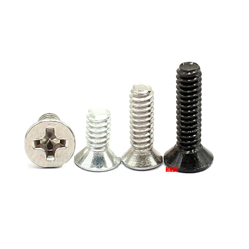 4#40 Countersunk Machine Screws – Phillips or Hex Drive, Stainless or Carbon Steel (Nickel/Black Zinc)
