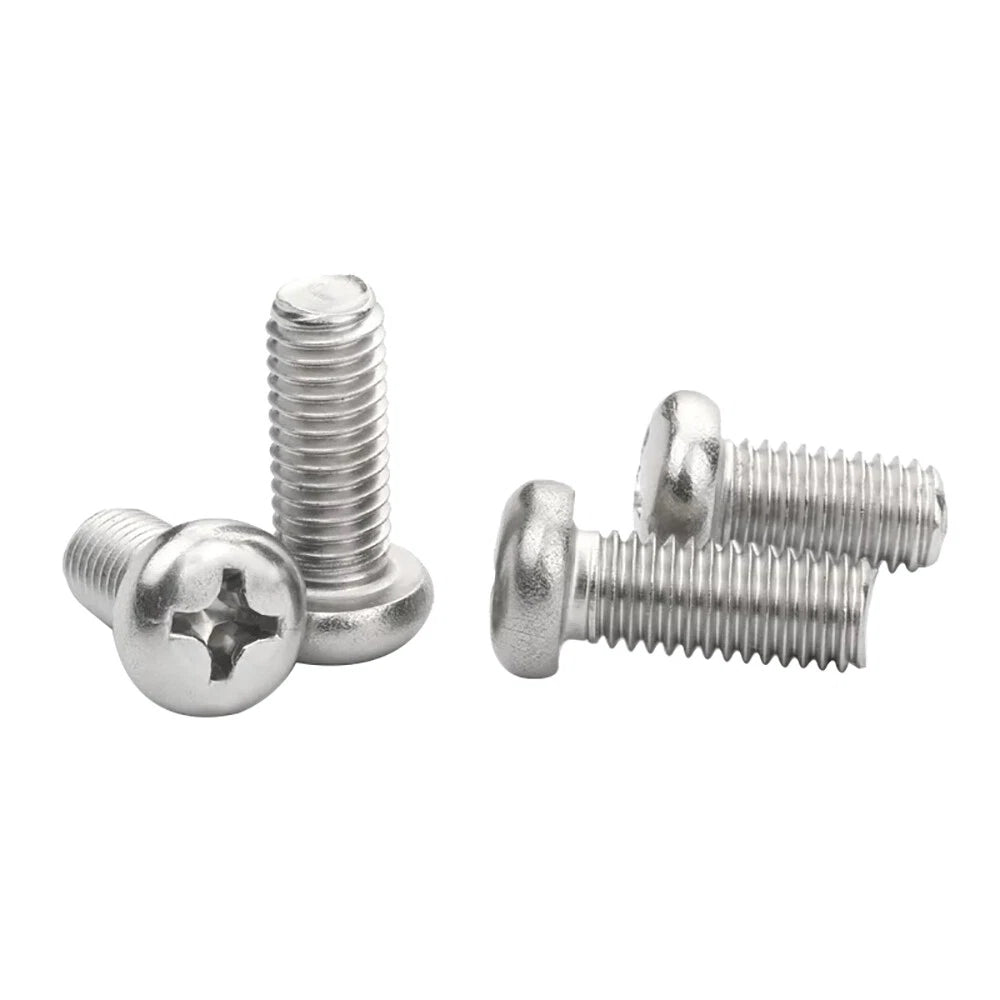 Pozi Pan Head Machine Screws – A2 Stainless Steel, M3 M4 M5 M8, Pozidriv Drive, Fully Threaded
