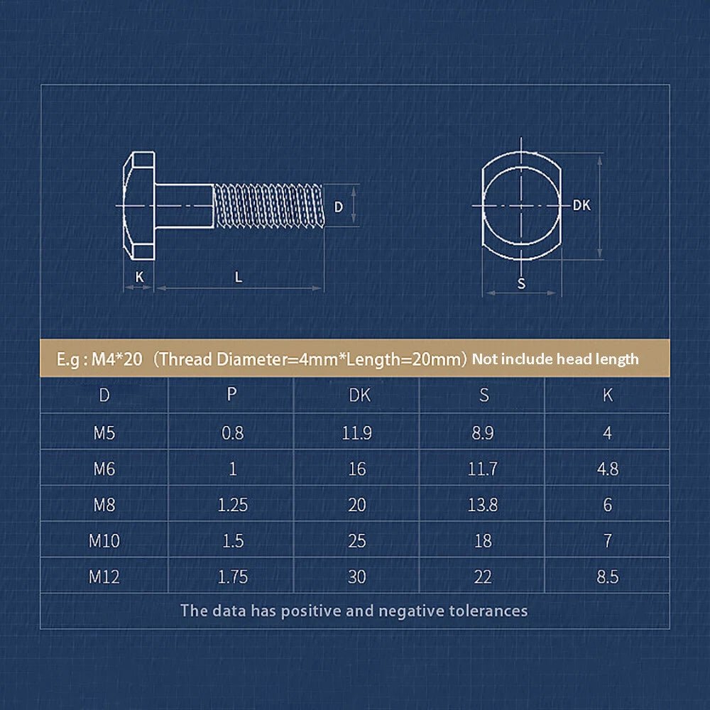 T - Slot T - Head Bolts M5 M6 | A2 Stainless Steel Hammer Screws for Aluminum Extrusion - HomeDIYer