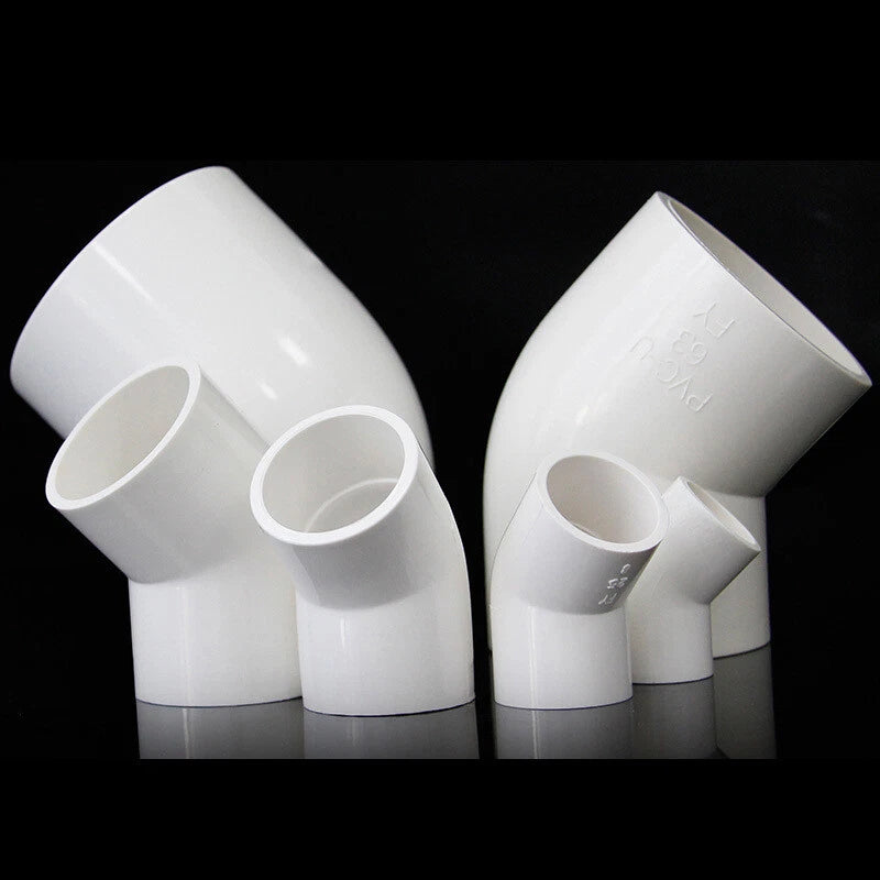 PVC Pipe Fittings 45° Elbow Connector Plumbing Coupling ID 20-160mm Solvent Weld